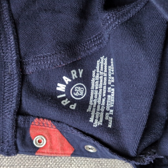 Primary Baby Sweatshirt Romper - Size 6-12 Months - Picture 5 of 5